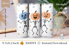 Cartoon Halloween Skull Tumbler, Halloween Pumpkin Tumbler Product Image 1