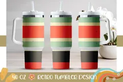 Retro Stripes Tumbler Design, Retro 40 Oz Tumbler PNG Product Image 1