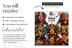 Inca Goddess clipart PNG, Incan mythology Graphics, Perú Product Image 2