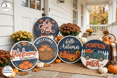 Fall Door Hanger Laser Cut Bundle | Autumn Sign | SVG Product Image 1