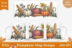 Vintage Pumpkins Mug Design, Harvest Pumpkin Mug Template Product Image 1
