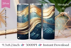 Abstract Tumbler Wrap Design, Glitter Tumbler Sublimation Product Image 1