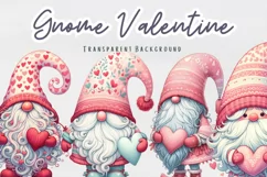 Valentine gnome clipart, watercolor gnomes sublimation Product Image 1