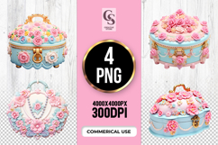 Floral Jewelry Box Clipart Sublimation PNG Product Image 1