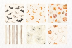Cozy Halloween Seamless Pattern Watercolor Graphics 10 JPG Product Image 2