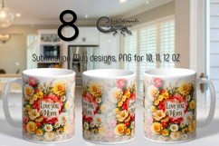 Mom&#039;s flowers | Mother&#039;s day mug sublimation design bundle Product Image 1