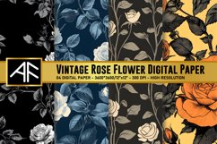 Vintage Rose Digital Paper Patterns Product Image 1