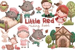 Watercolor Little Red Riding Hood Clipart Product Image 1