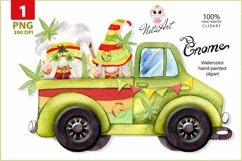 scandinavian hippie gnome on a truck, hippie-style gnome Product Image 1