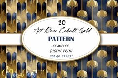 Art Deco Cobalt Gold Seamless Digital Paper Product Image 1