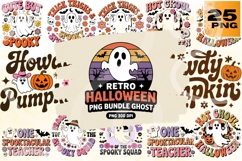 Retro Ghost Halloween PNG Bundle Product Image 1