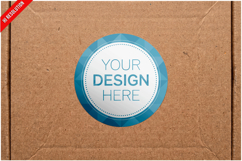 Round Sticker On Cardboard Box Product Image 1