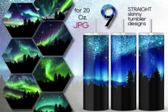 Northern Lights | Skinny Tumbler Sublimation design bundle Product Image 1