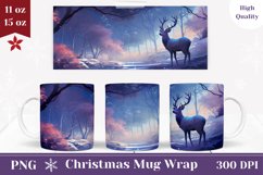 Magic Winter Mug Wrap, Winter Forest Coffee Cup Sublimation Product Image 1