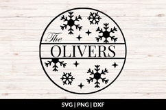 Christmas Family Name SVG - Snowflakes Product Image 1