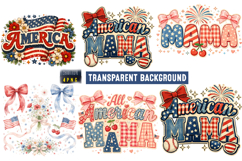American Mama PNG , 4th of July Mama Shirt Design Product Image 1
