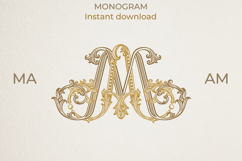 MA AM Wedding Monogram Logo | Elegant Initials Vector Product Image 1