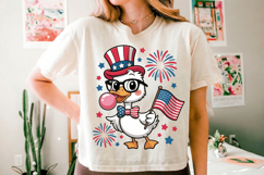 Patriotic Eagle, 4th of July Duck PNG T-Shirt|4th of July PN Product Image 8