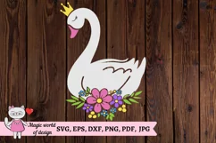 Swan queen with flowers SVG Cut files for Cricut Silhouette Product Image 3