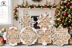 Nativity Snowflake Ornaments SVG Bundle | Christmas | CNC Product Image 1