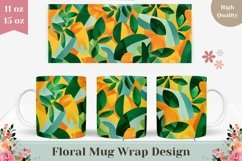 Floral Mug Wrap Design, Abstract Summer Mug Sublimation Product Image 1