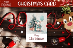 Happy Christmas Mouse Greeting Card Design Product Image 1