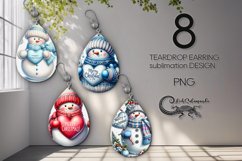 Christmas snowman | xmas Teardrop earring Sublimation bundle Product Image 1
