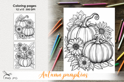 Autumn pupkins|Coloring page Product Image 1