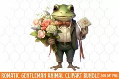Romantic Gentleman Animal clipart, Watercolor Clipart Product Image 1