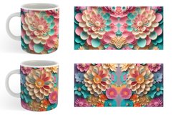 3D Flower Paper Art Mug Wrap | Sublimation Coffee Cup Product Image 6