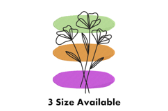 Modern Abstract Floral Line Art Embroidery Design Product Image 1