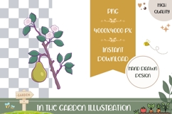 Hand Drawn Pear Illustration, Floral Pear PNG Product Image 1