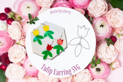 Tulip 1 Earring Laser Cut File- SVG FILE Product Image 1