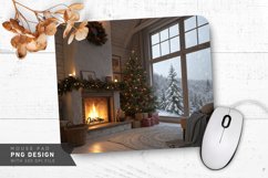 Cozy Holiday Room Fireplace and Christmas Tree Mouse Pad PNG Product Image 1