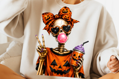 Cute Skeleton Halloween PNG, Funny Halloween Skeleton PNG Product Image 2