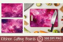 Hot Pink Galaxy Cutting Boards sublimation Design Product Image 1