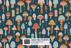 Mushroom Seamless Pattern Digital Paper Product Image 1