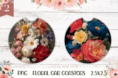 Art Flowers Car Coaster Template, Flowers Coaster Designs Product Image 1