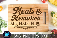 Meals and memories are made here SVG, Cutting Board SVG Product Image 1