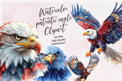 watercolor patriotic eagle clipart Product Image 1