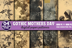 Gothic Mothers Day Digital Paper Bundle PNG Product Image 2