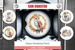 Classic Farmhouse Floral Car Coaster Product Image 1
