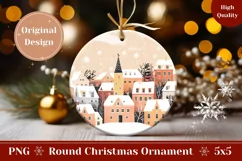 Christmas Village Ornament, Winter Village Ornament PNG Product Image 1