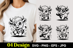 Cute Baby Cow SVG PNG Product Image 1