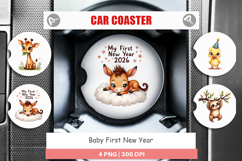 Baby's First New Year 2026 Car Coaster Product Image 1