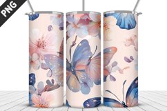 3D Butterfly 20 oz Tumbler Design| Butterfly Flower Tumbler Product Image 2