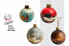Christmas, Vintage Ornaments, Ephemera, PNG, Clipart Product Image 1