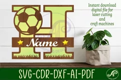 Football or Soccer Capital Monogram Letter H SVG Product Image 1