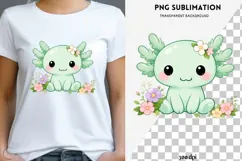 Pastel kawaii axolotl png design for T-shirts Product Image 1