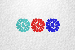 Triple Color Floral Round Embroidery Design Product Image 1